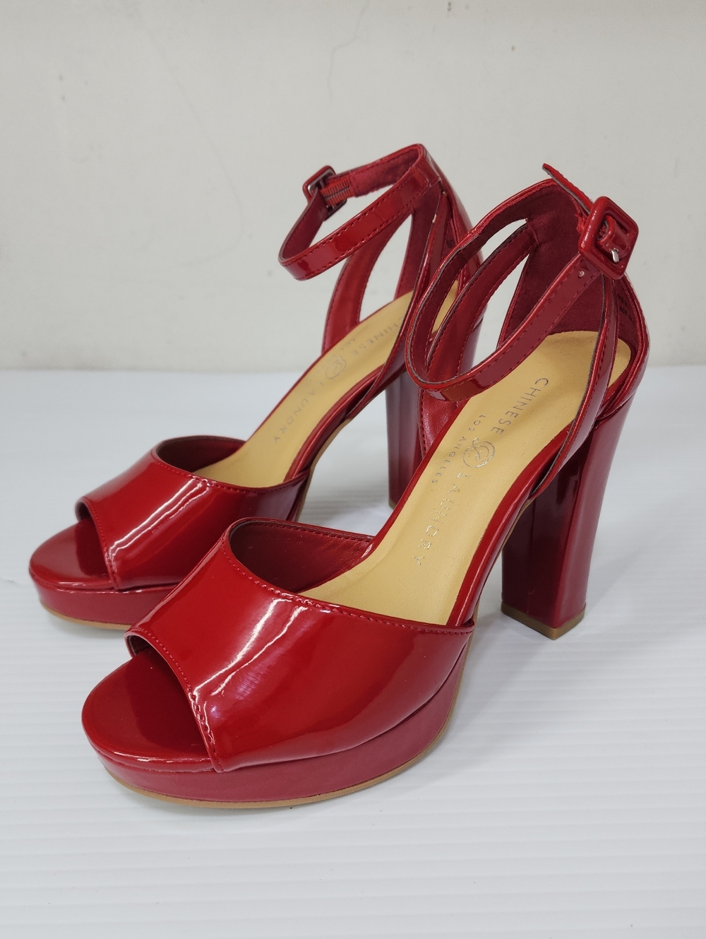 Chinese Laundry Patent Leather Peep Toe High Heels
